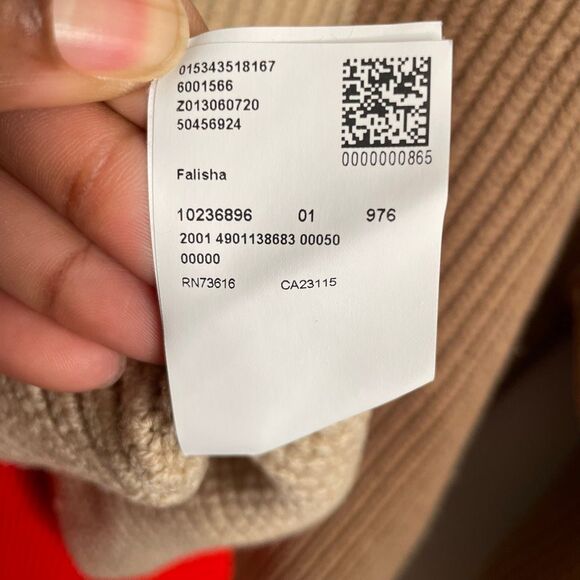 BOSS HUGO BOSS Womens Falisha Turtleneck Sweater S Colorblock Wool Chunky Knit - Picture 3 of 4